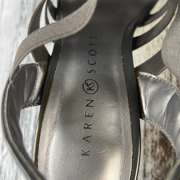 KAREN (KS) SCOTT NEEMA Gray Womens Beaded Strapped Shoe 6M - Picture 8 of 9